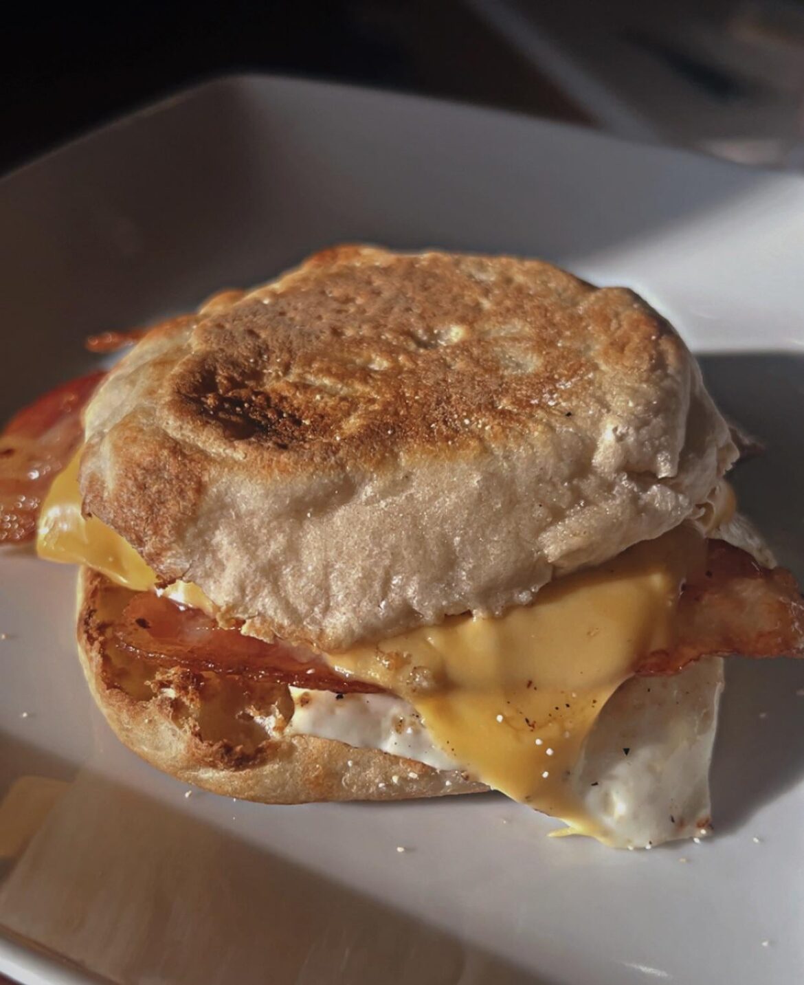 The humble bacon, egg and cheese on an English muffin...
