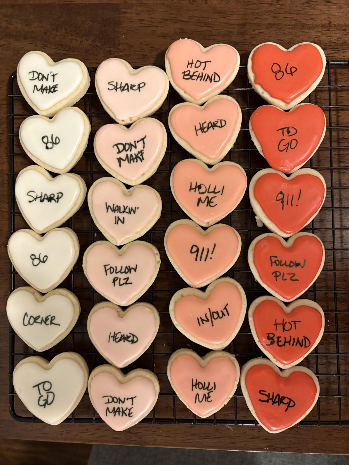 I work at a cafe and I made some little hearts for my coworkers