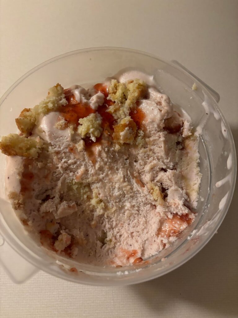Strawberry tres leches ice cream