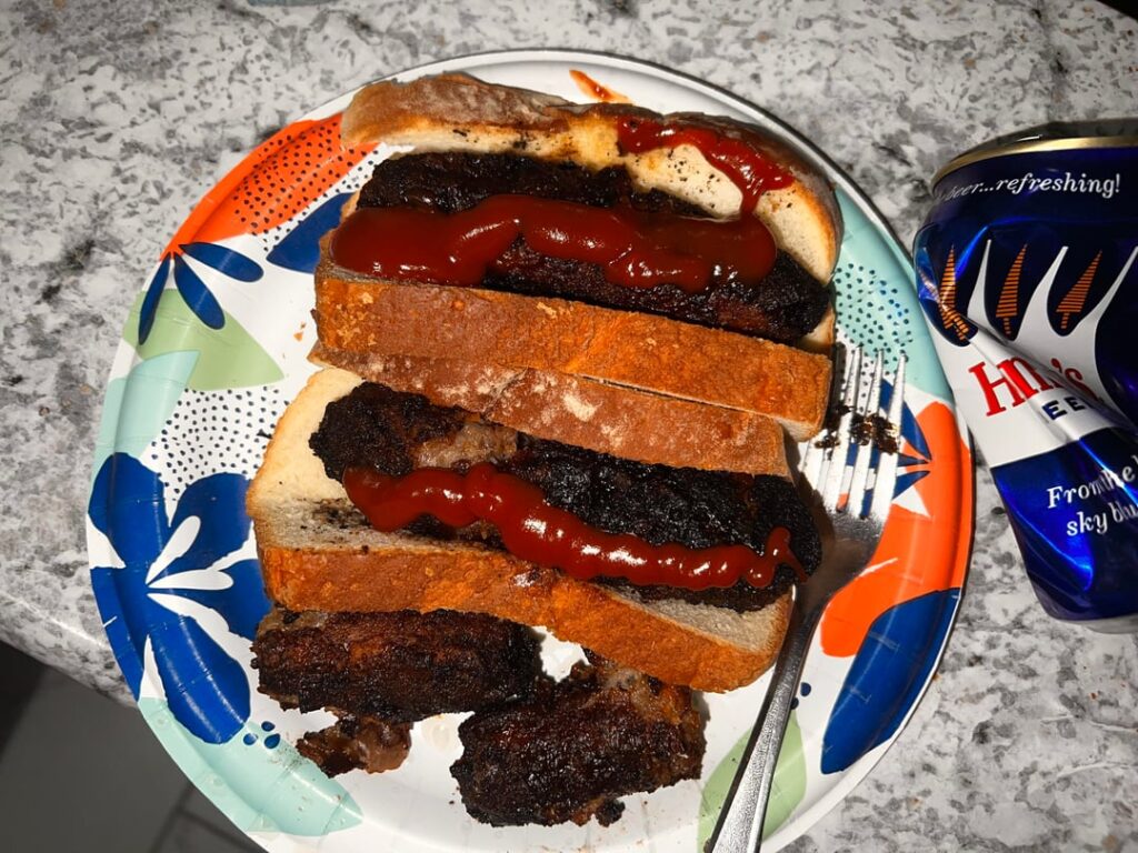 Chedar brats. A little burn