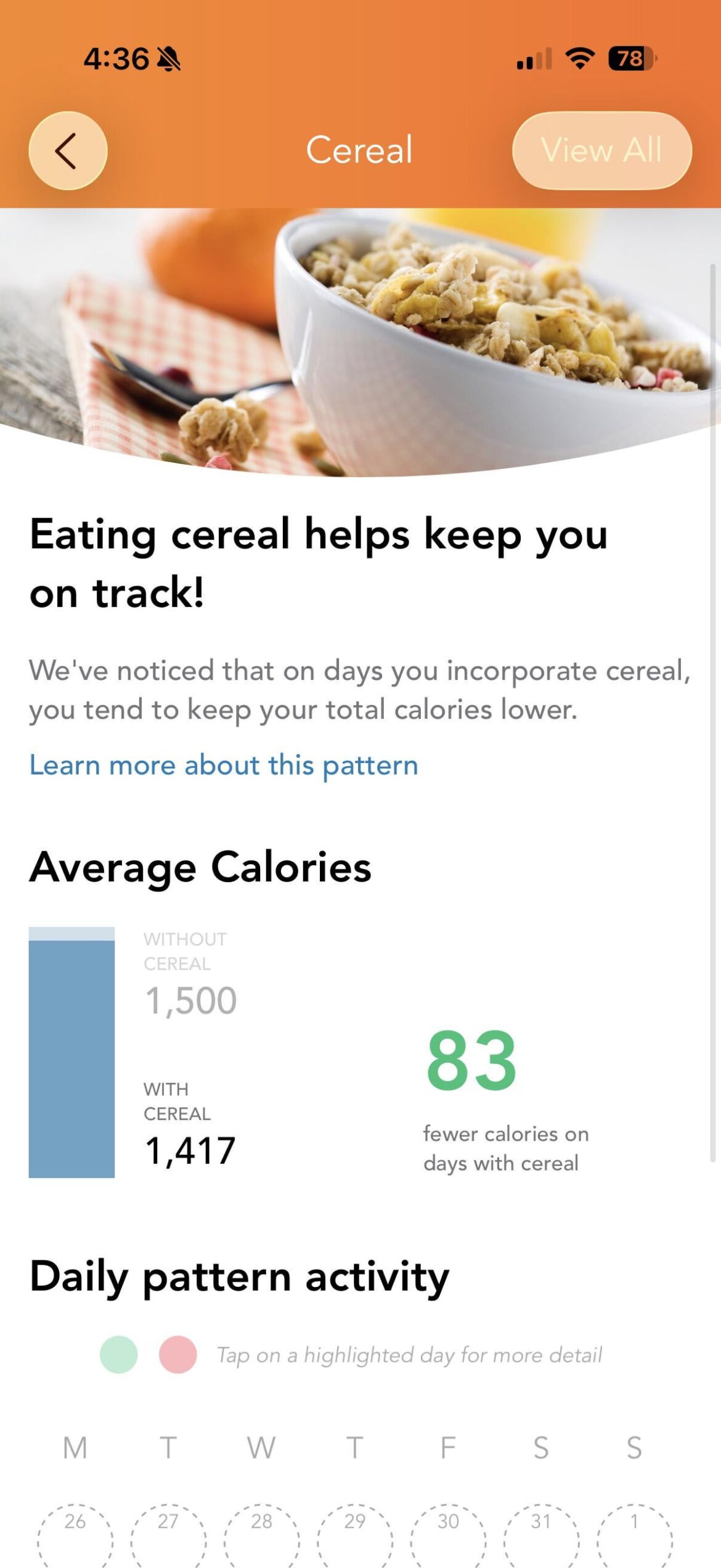 Having a bad day and idk why but I think it’s really funny that the only good news I got today is that my weight loss app thinks cereal is good for me (I needed this win)