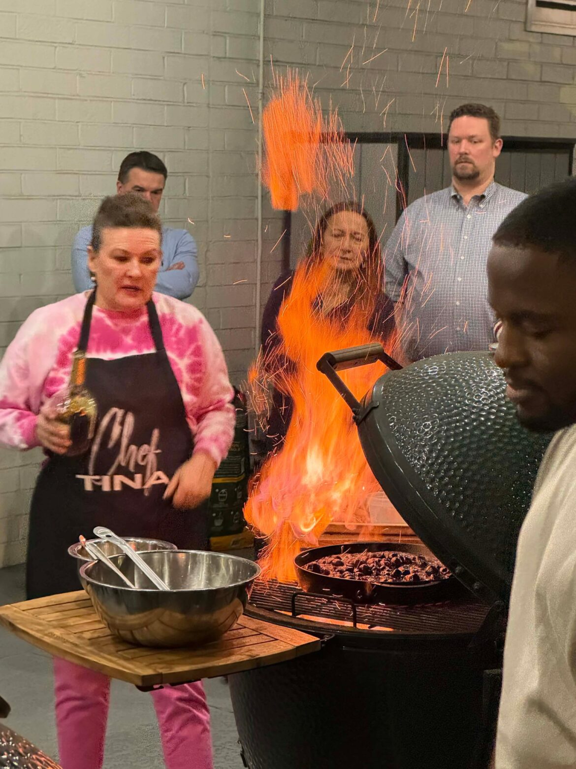 Flaming some cherries jubilee