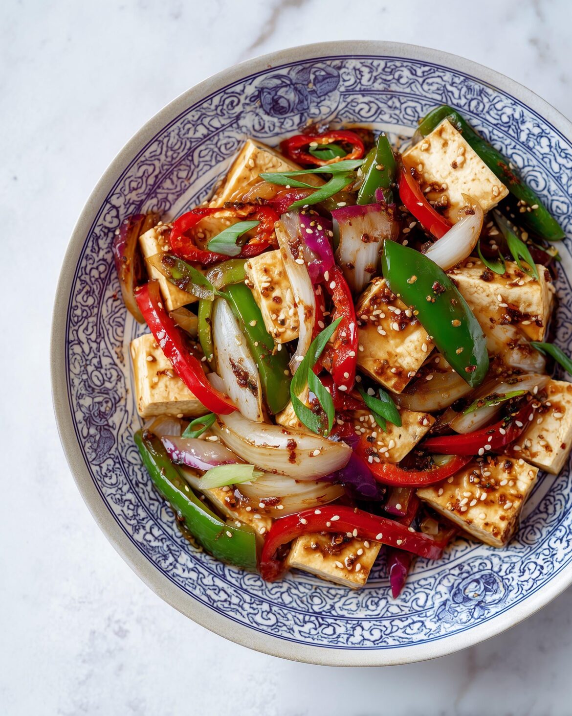 Sticky Sesame Tofu Stirfry
