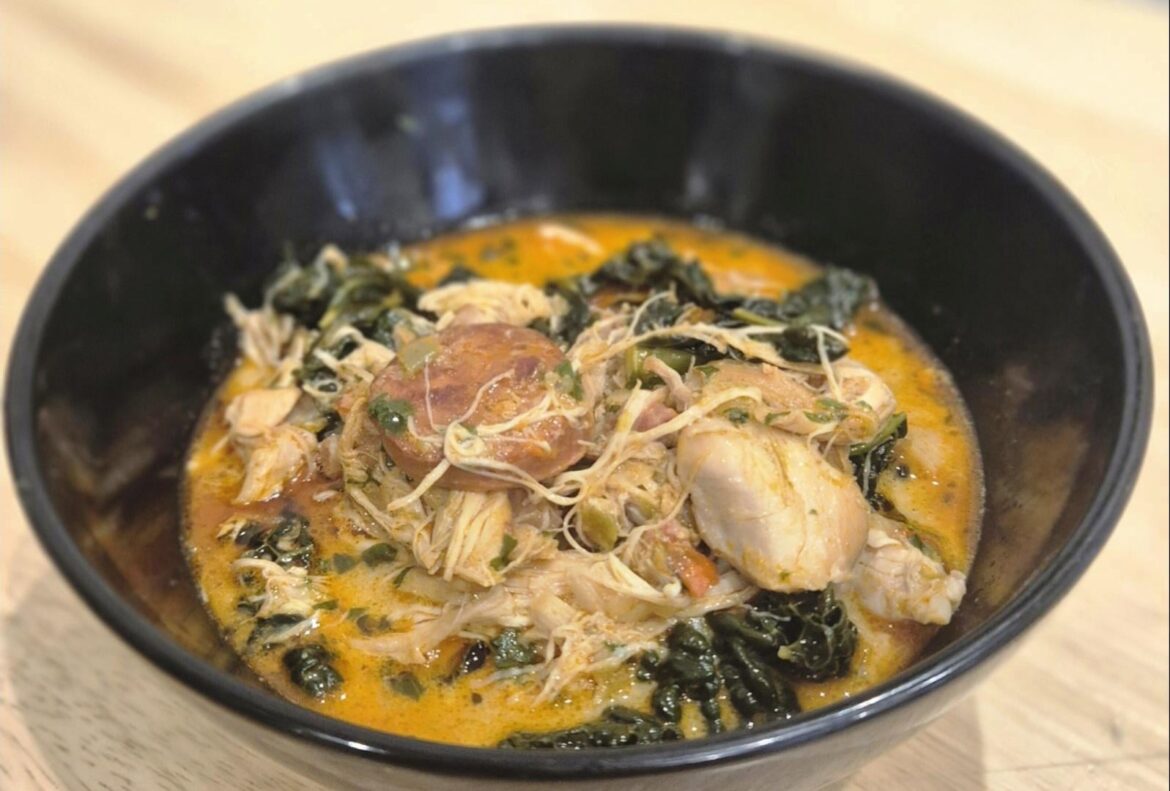 Smokey keto chicken, chorizo and Cavelo Nero stew (batch cook)