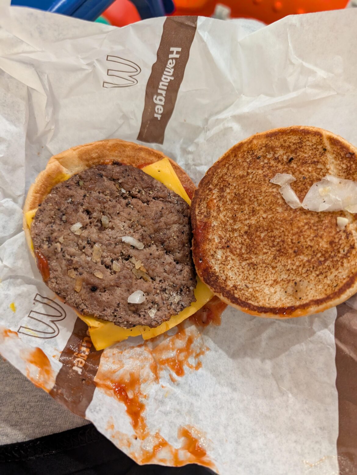 The extra onion on my McDonald's cheeseburger