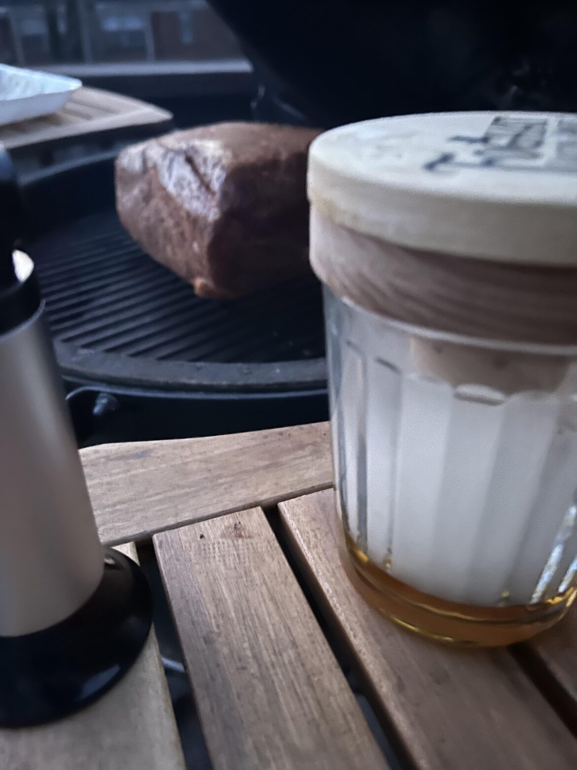 A little Smokey bourbon to get the day going with a Boston Butt.