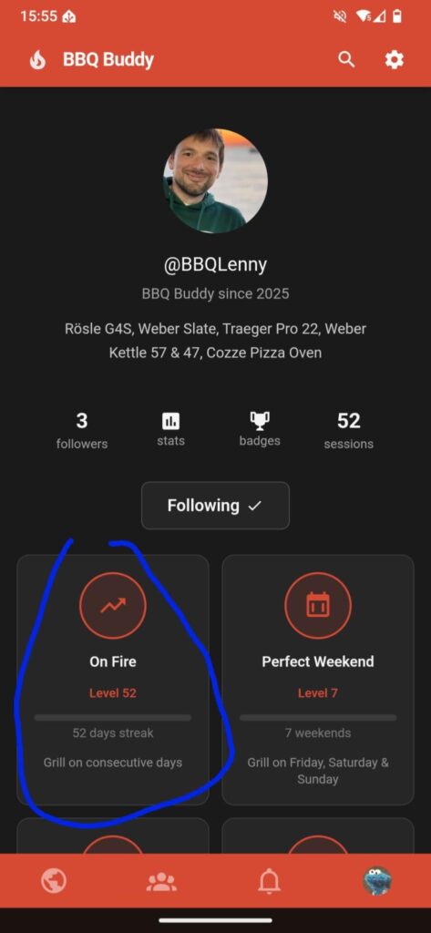 Dude is on fire. How often do you grill?