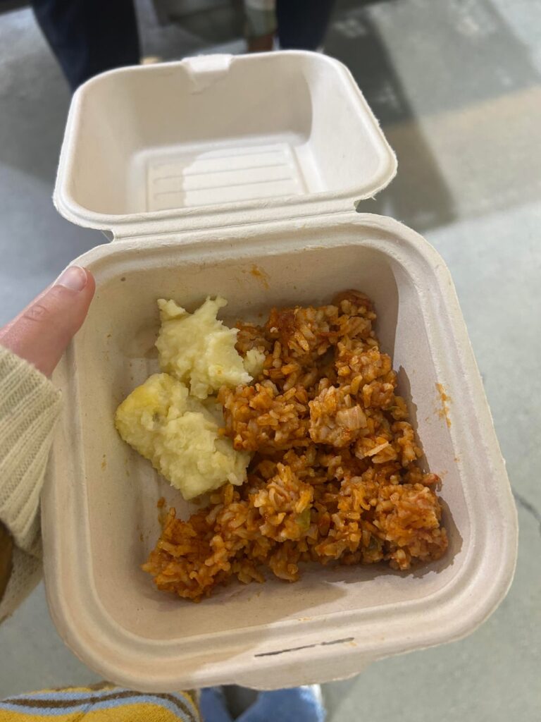 spanish rice + mashed potatoes