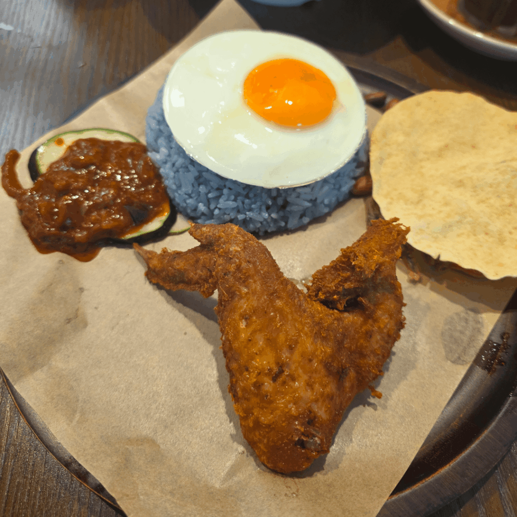 Nasi lemak with sunny side up