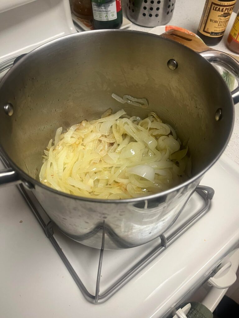 My wife made French onion soup!