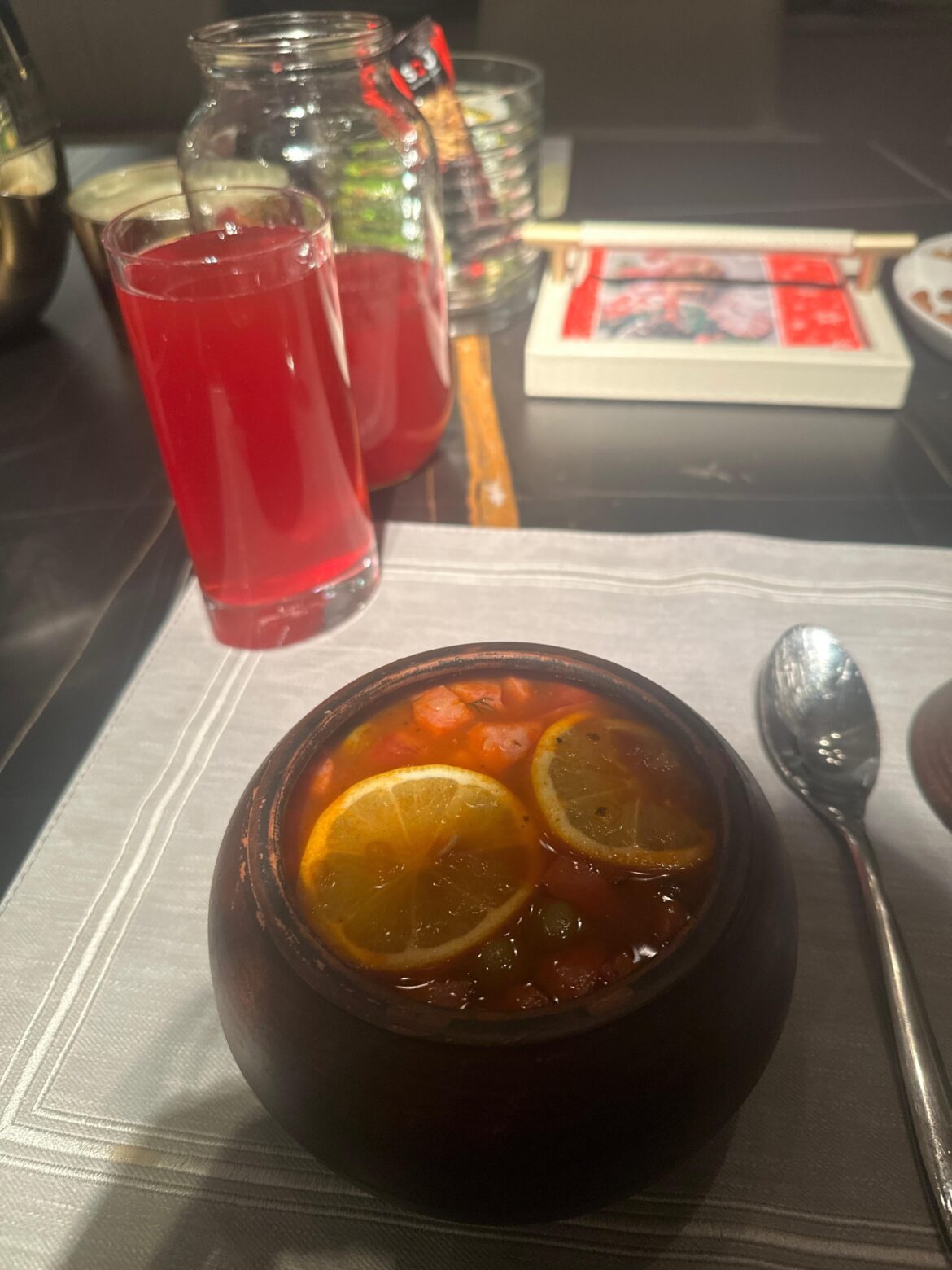 [homemade] solyanka meat soup and Cherry cumpot