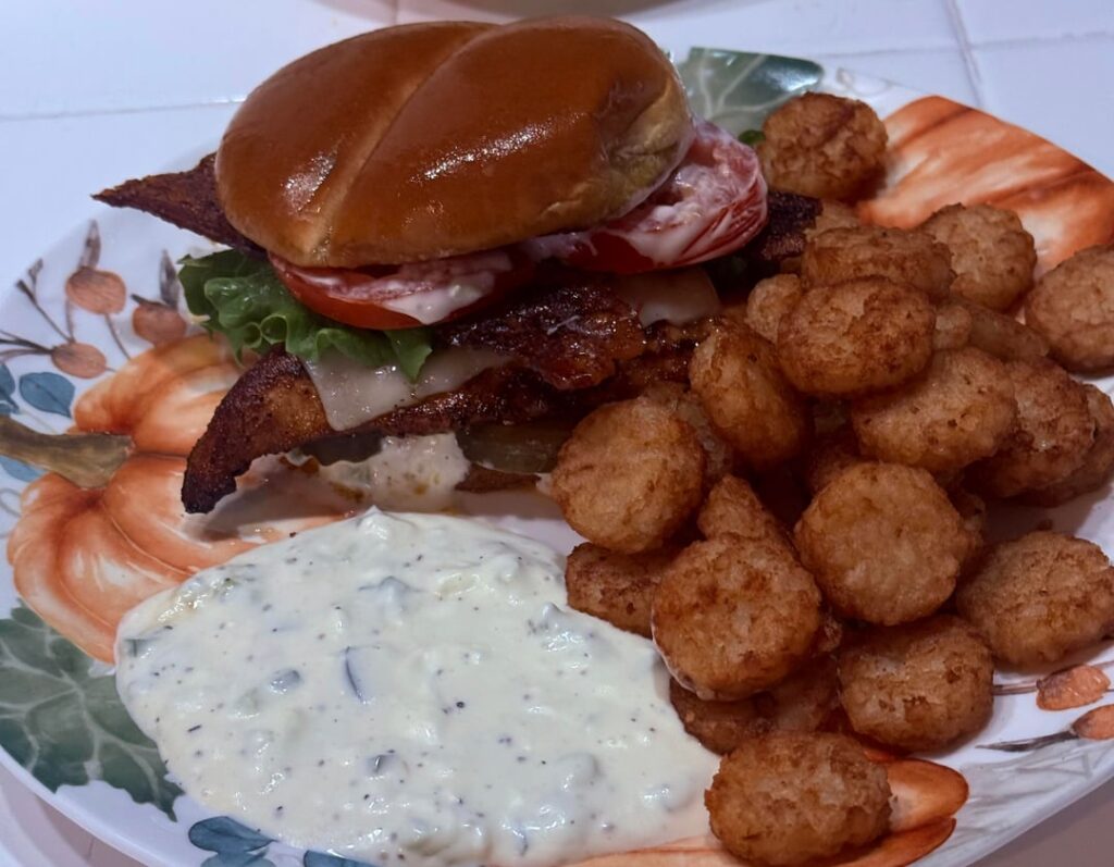 My Whiskey Honey Jalapeño Chicken Stack Sandwich