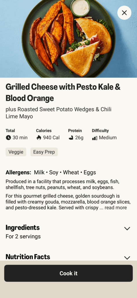 Grilled cheese with pesto kale and blood orange