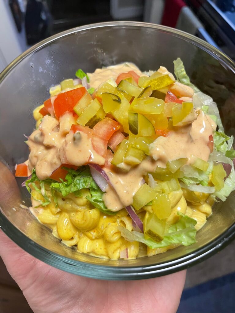 ‘Big Mac’ Mac & Cheese (Vegan)