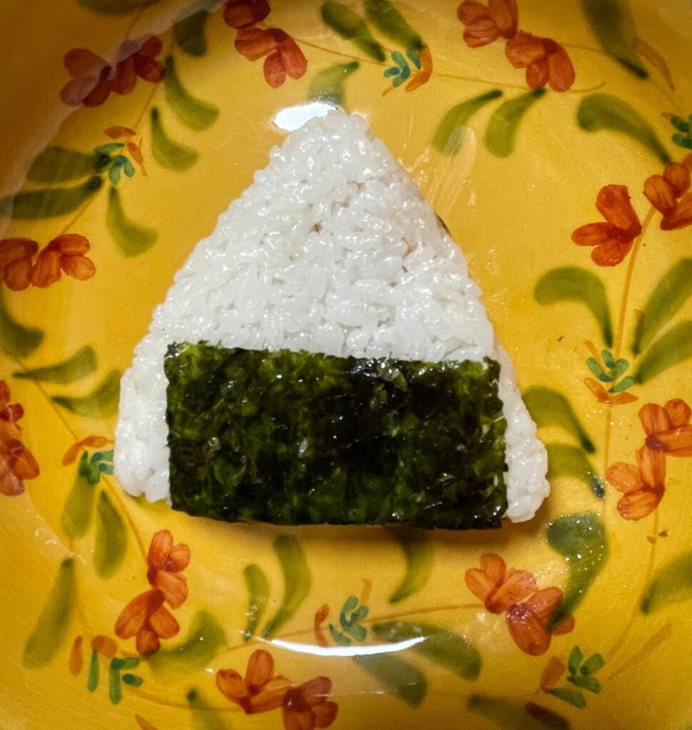 Onigiri with Fishwife chili crisp smoked salmon