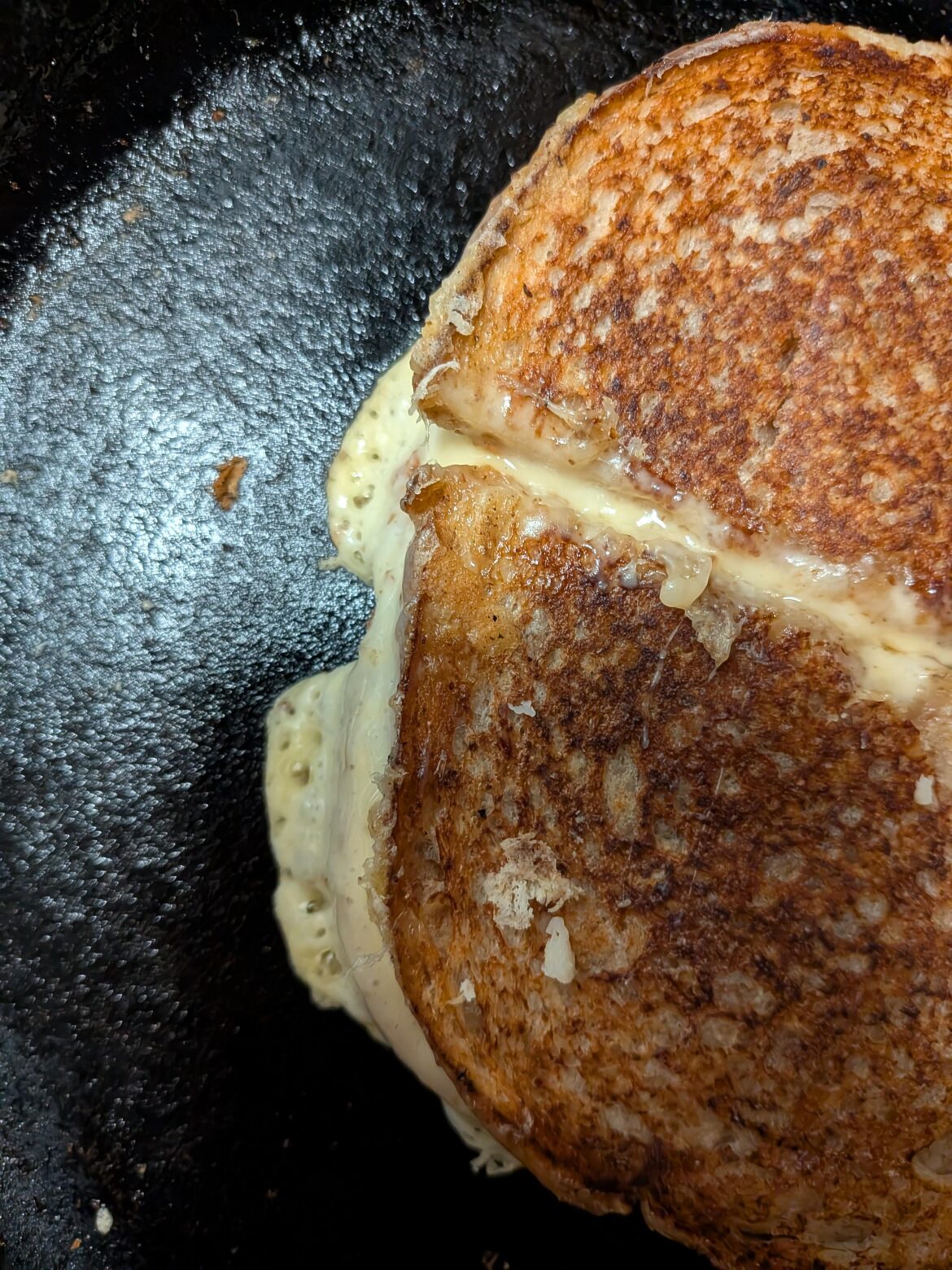 When the cheese melts and falls out...