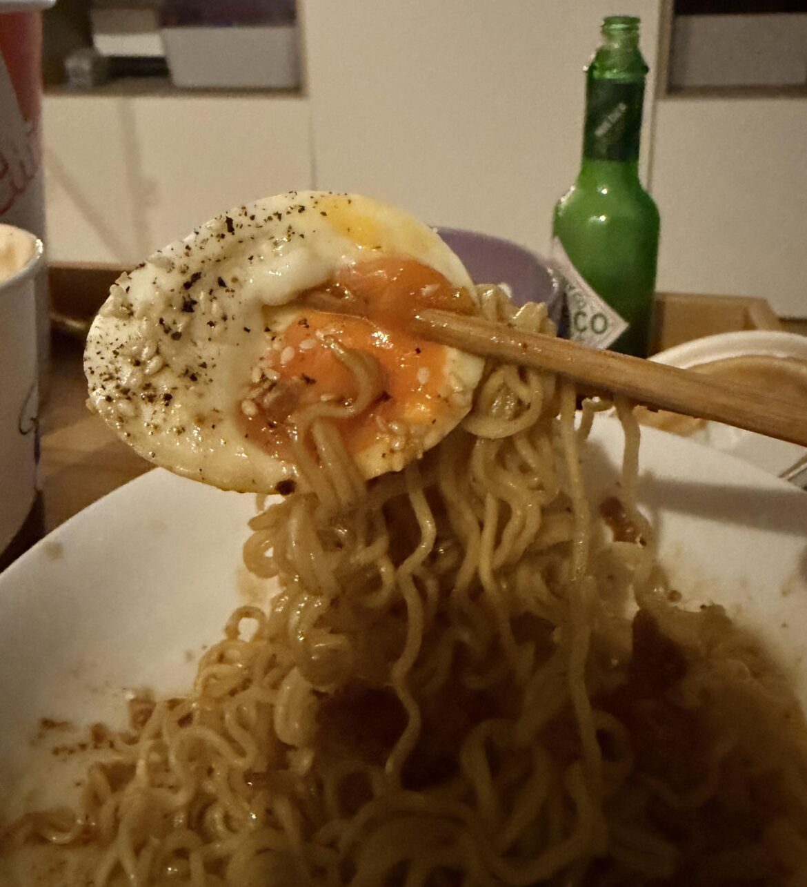 Sesame and black pepper on my jammy egg