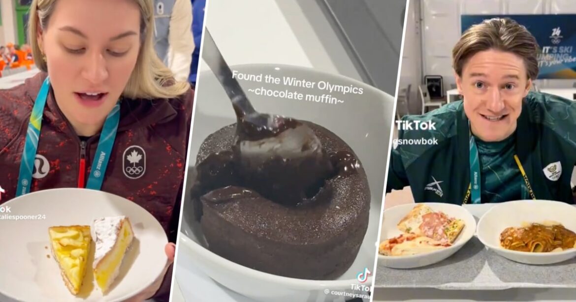 Athletes Review the Food in Milan Olympic Village Dining Hall