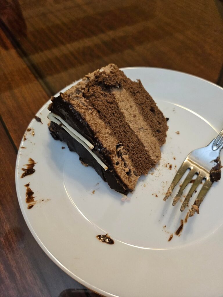Calories in this chocolate cake slice