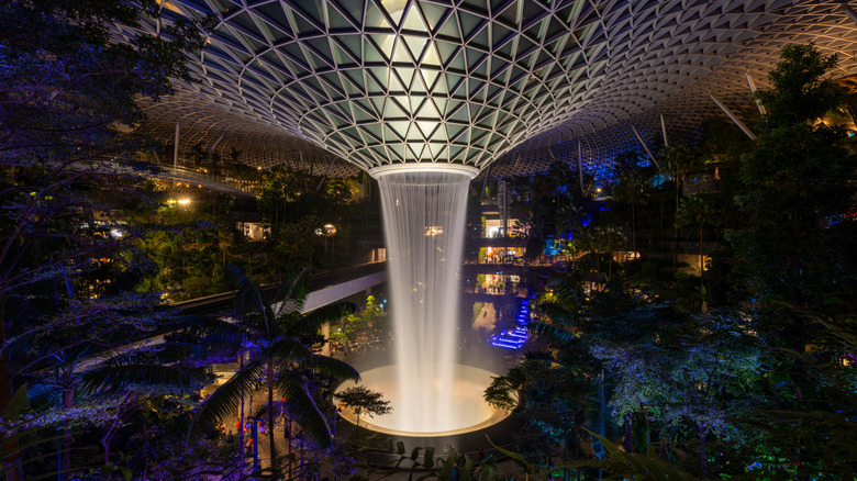 changi airport waterfall