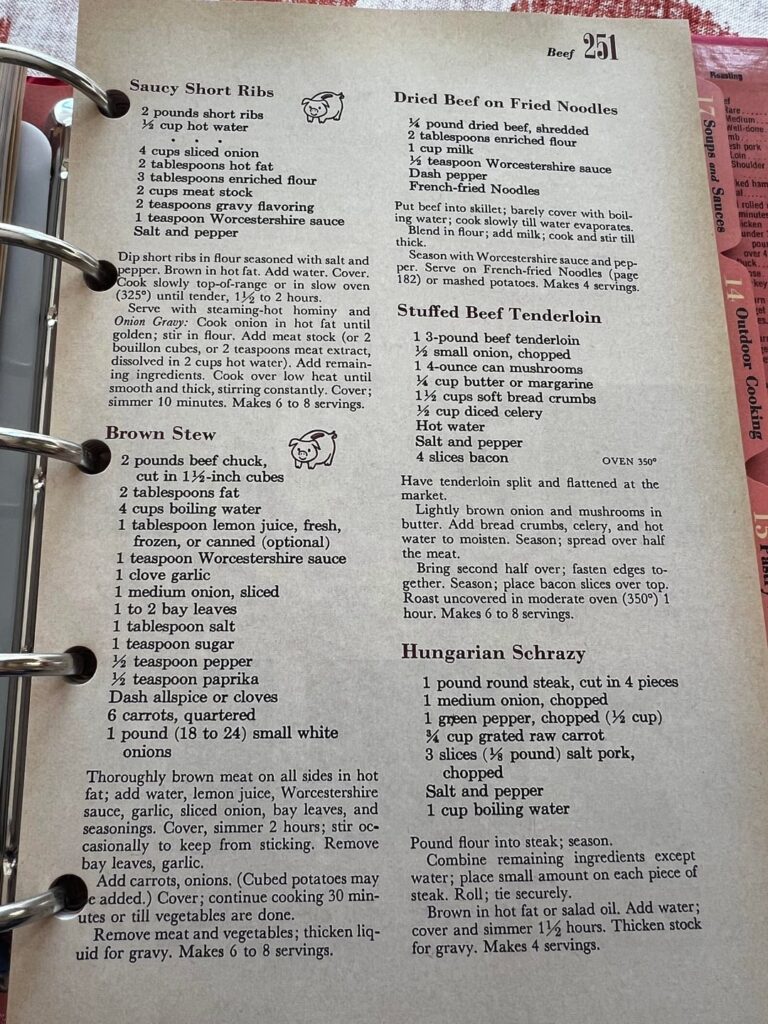 Better Homes & Gardens Beef Stew, 1953 & 1996