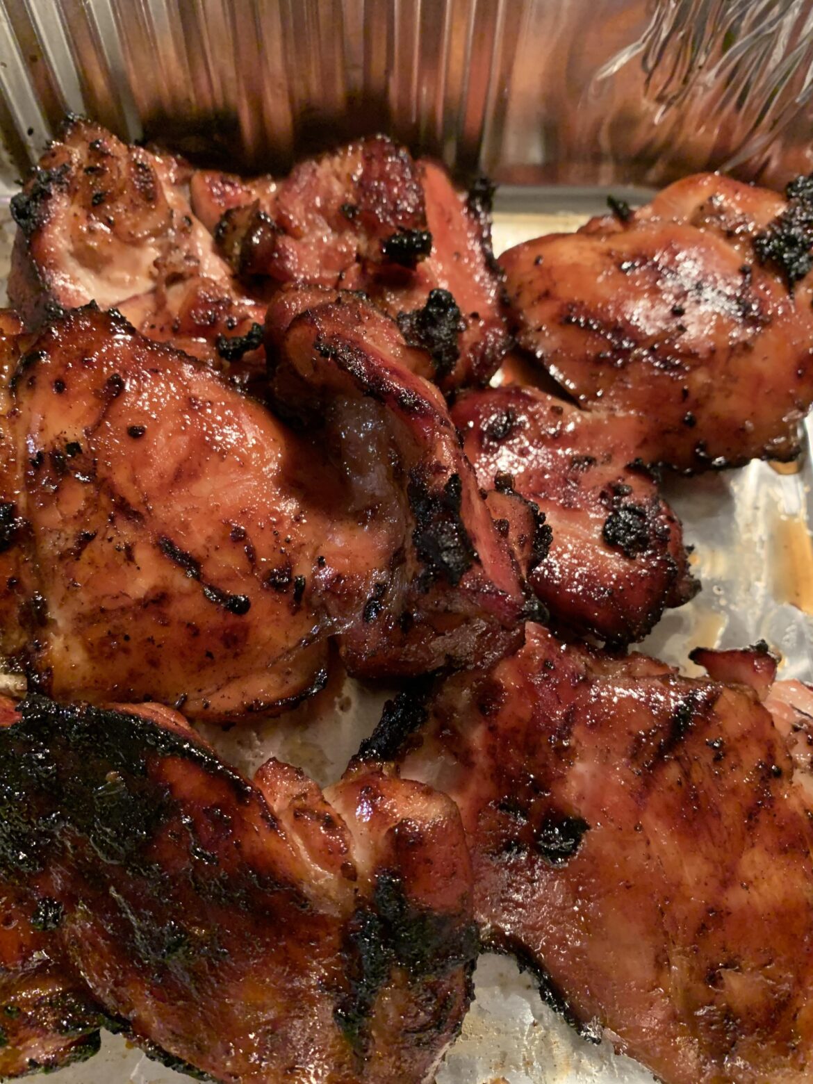 Teriyaki’d chicken thighs