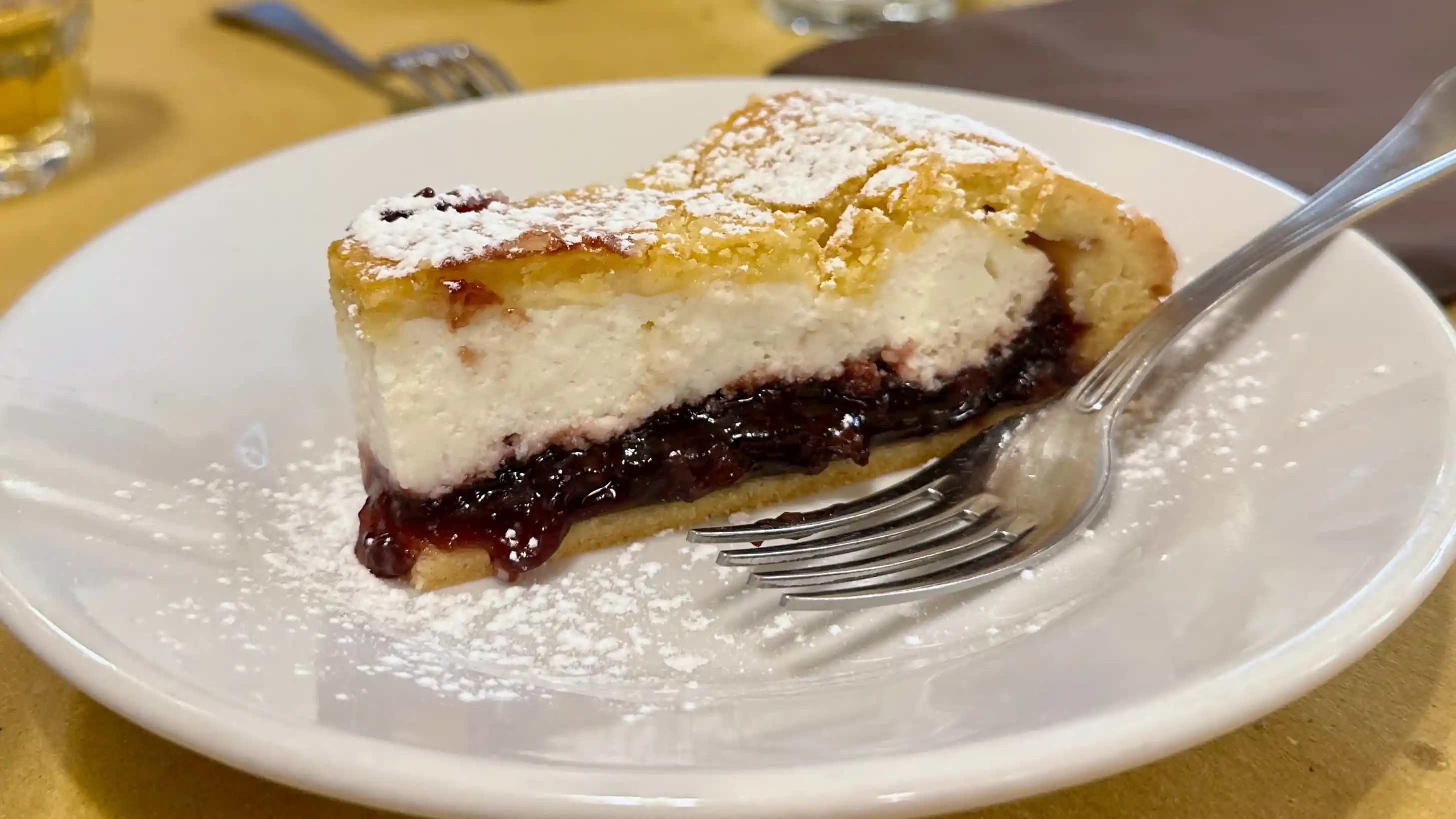 torte of ricotta and sour cherries at piatto romano