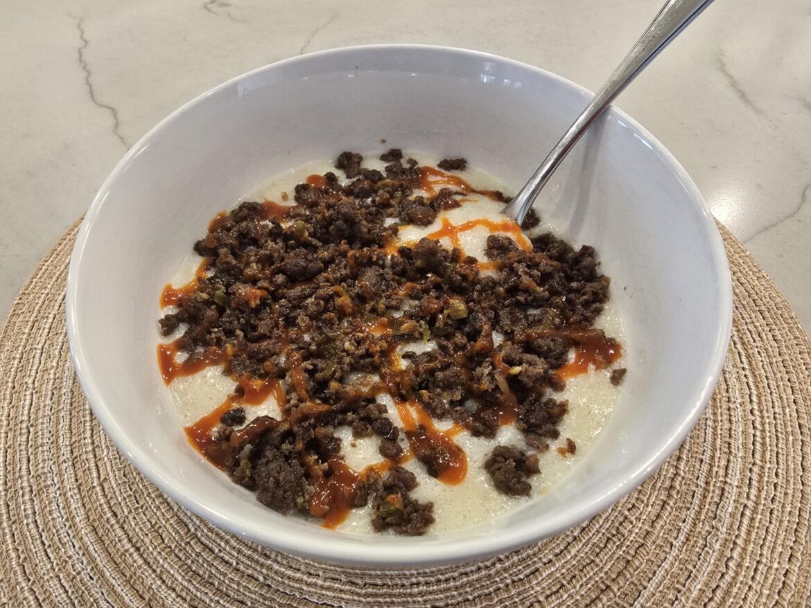 Savory Oats (426 calories, 41g protein)