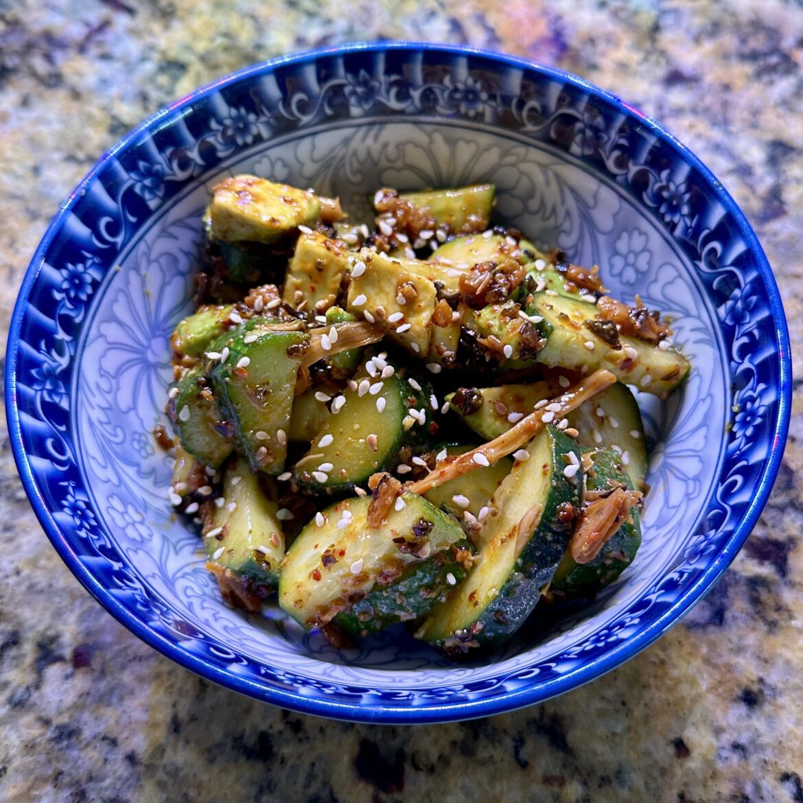 Spicy Cucumber Avocado Salad ~ 185 cals
