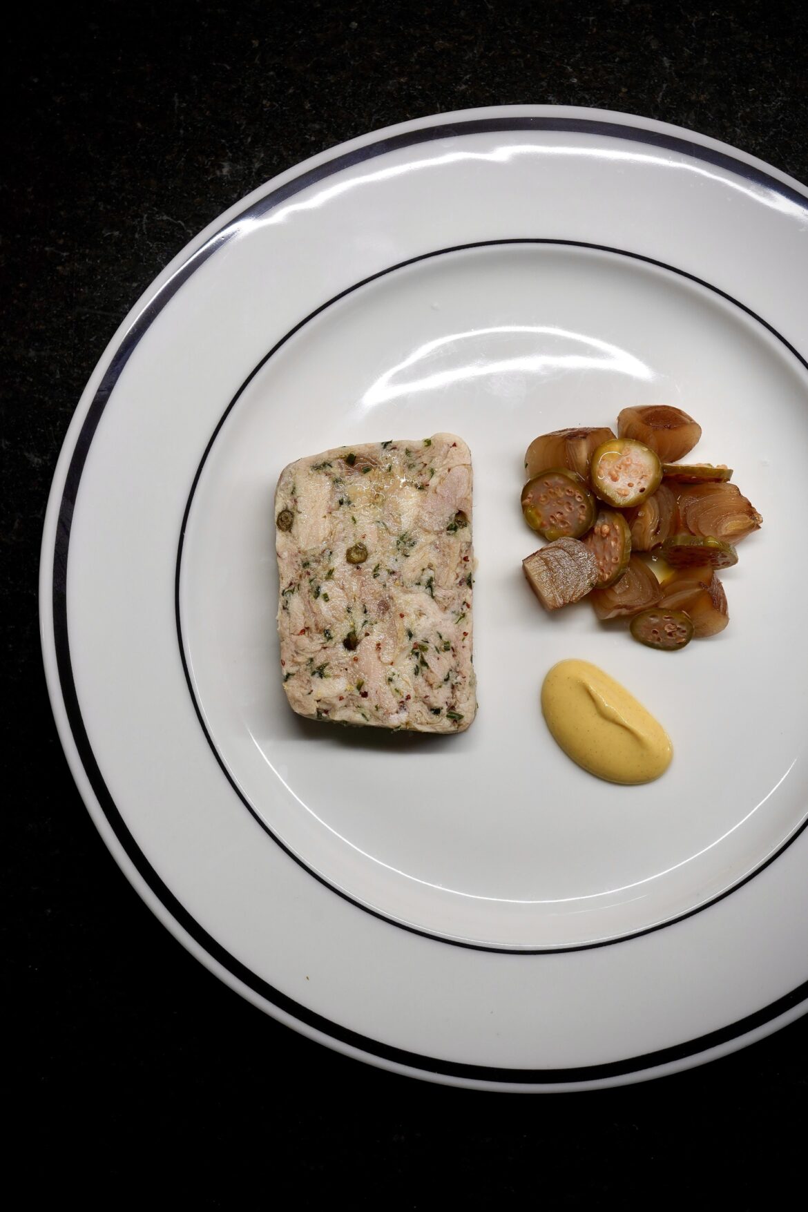 Late Night Snack; Rabbit Terrine with Pickles & Mustard
