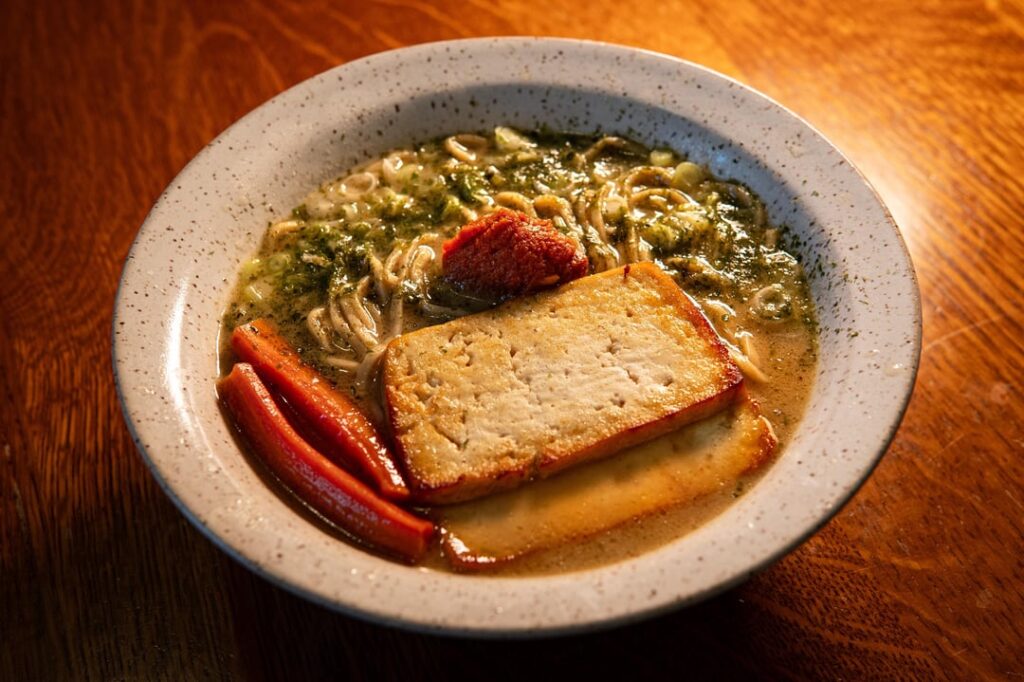 Akayu miso ramen w/ garlic broth