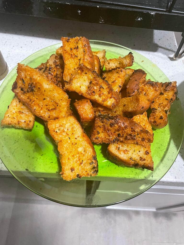 Focaccia bruschetta served with truffle Barata