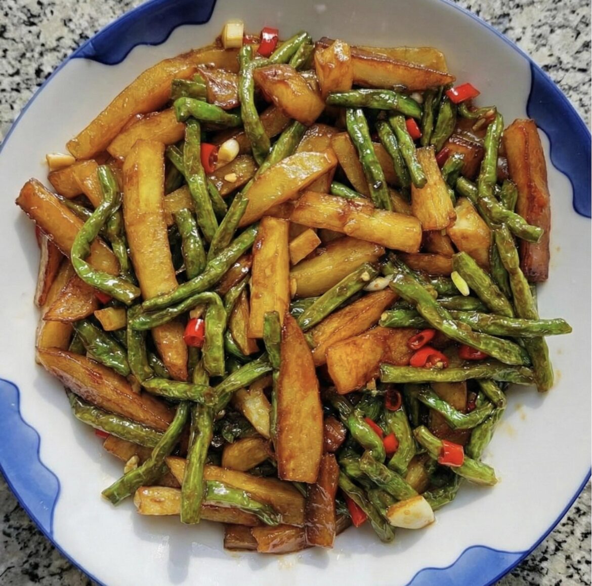 Day 7 - One whole week! Potato and Green Bean Stir-fry