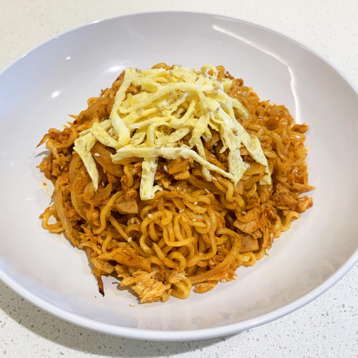 Instant Noodles, Upgraded: Sweet Soy Chili Tuna & Egg