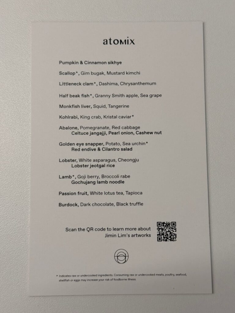 Atomix NYC (chef’s counter) | ** | Feb 2026