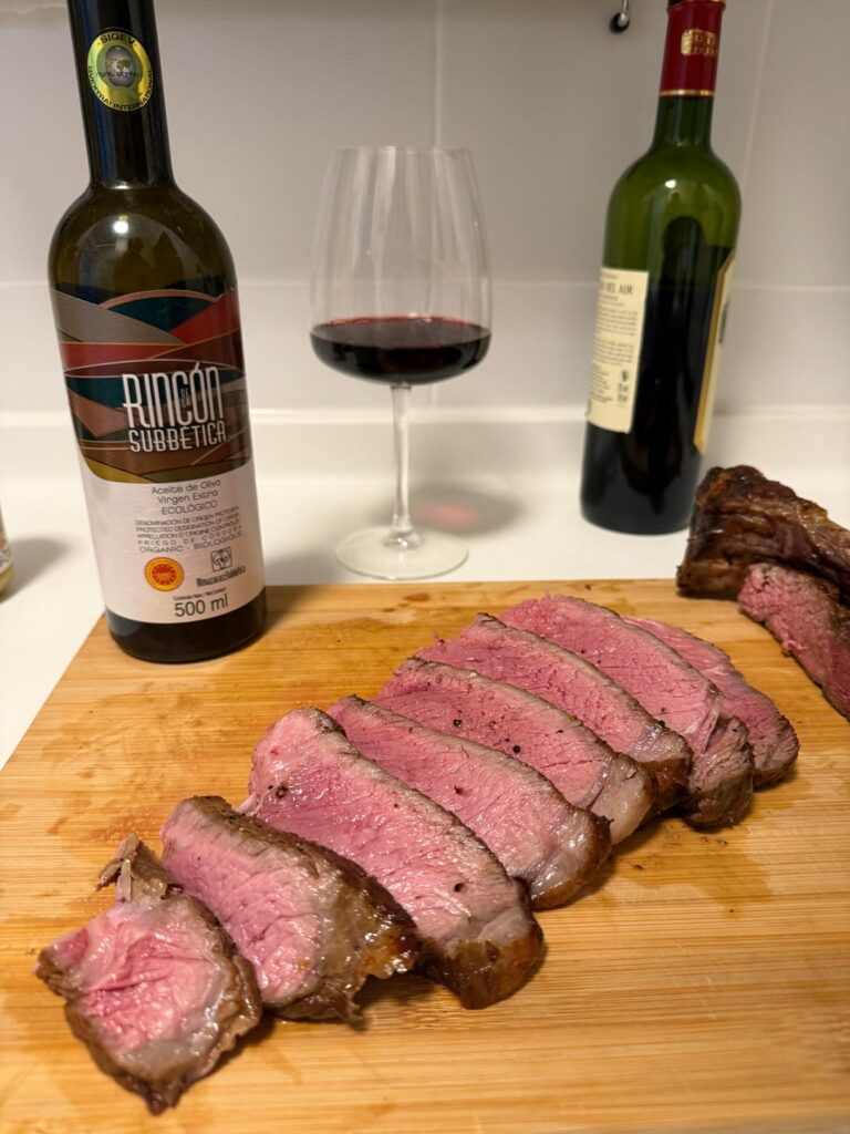 Seared a steak, caramelised some onions, whacked them together with mustard, rocket and olive oil in a (not wide enough) ciabatta!