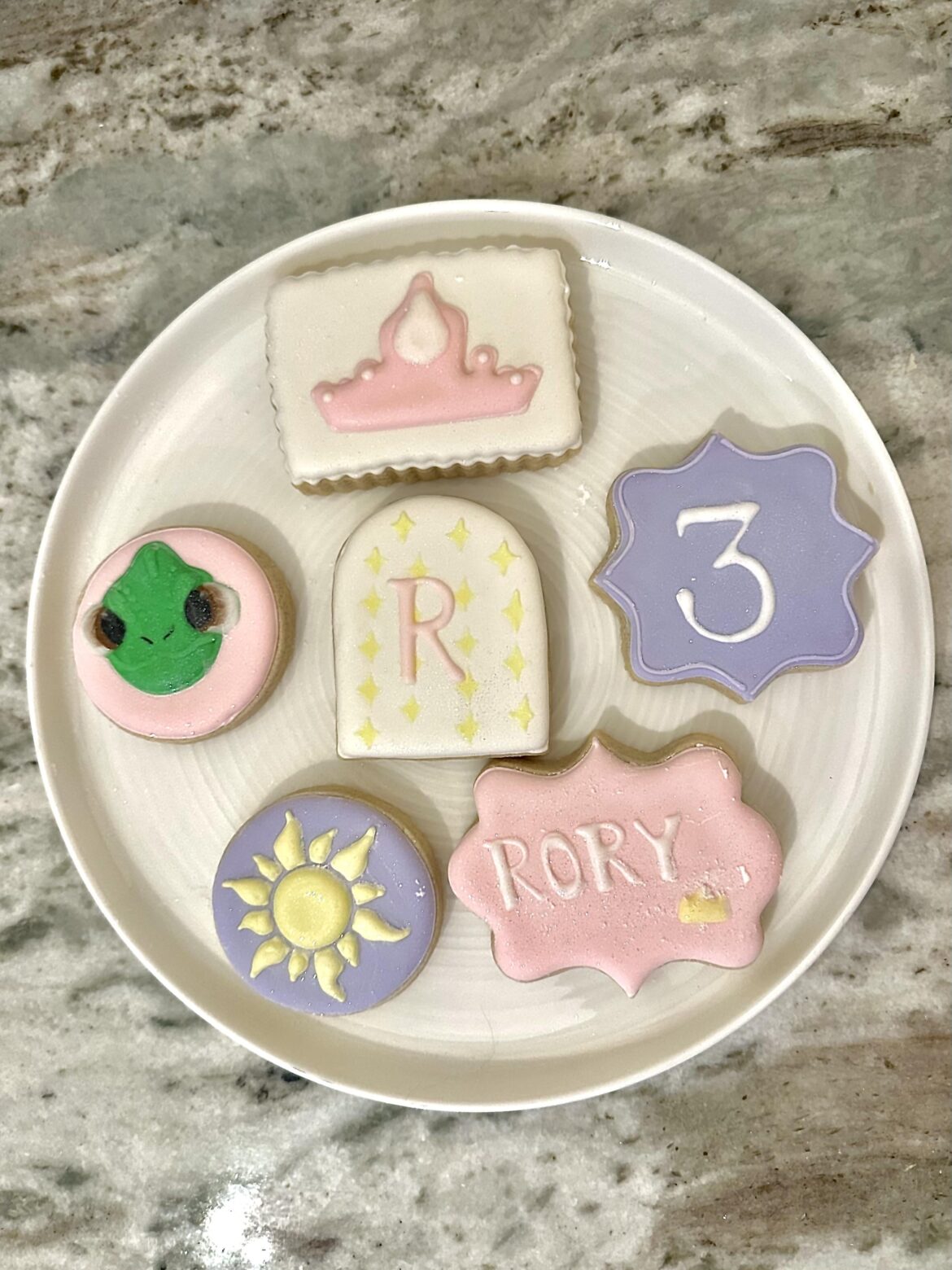 Tangled theme cookies for my friend’s daughter’s birthday!