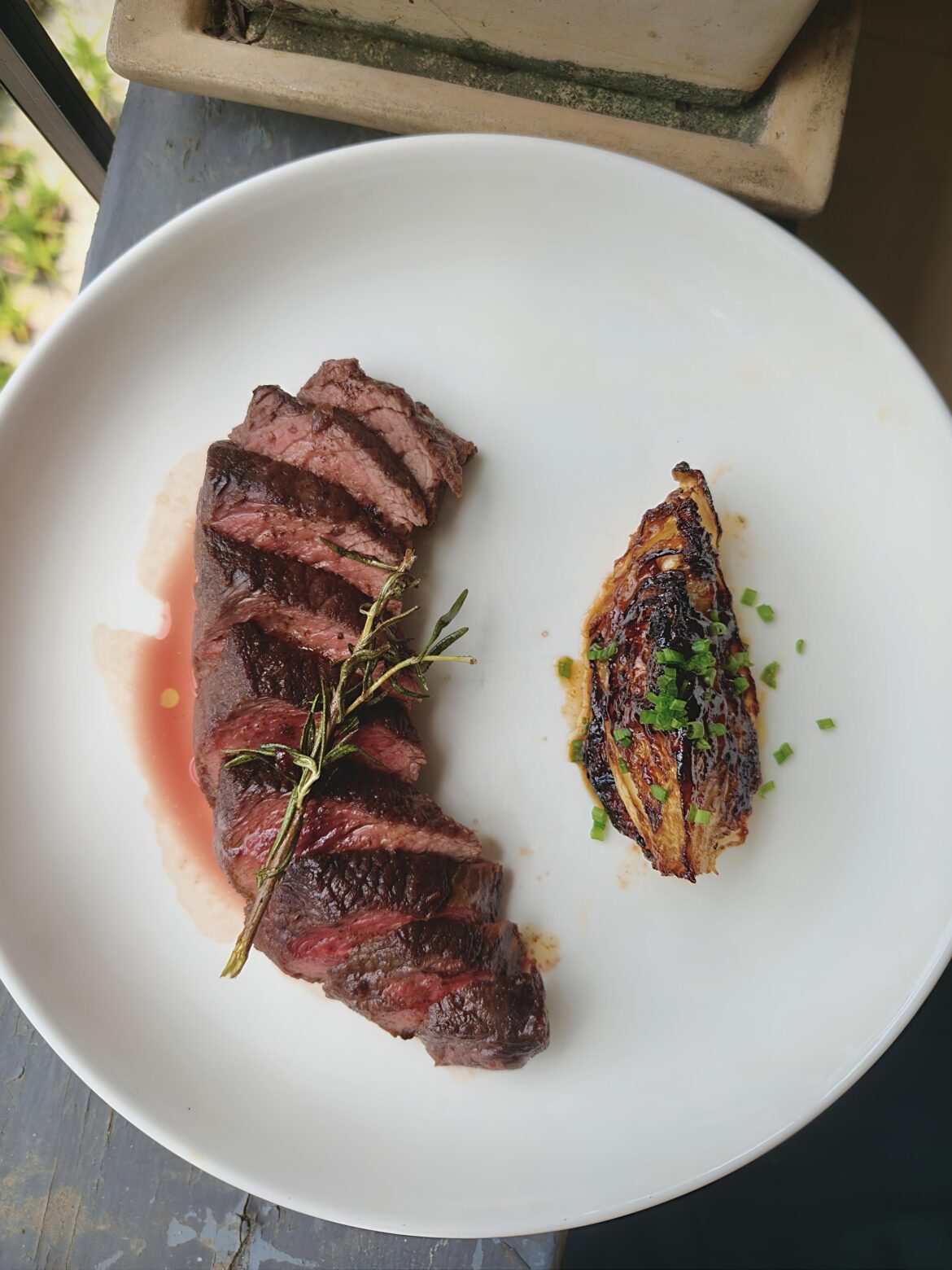 grass-fed oyster blade, gochujang & maple burnt cabbage wedge