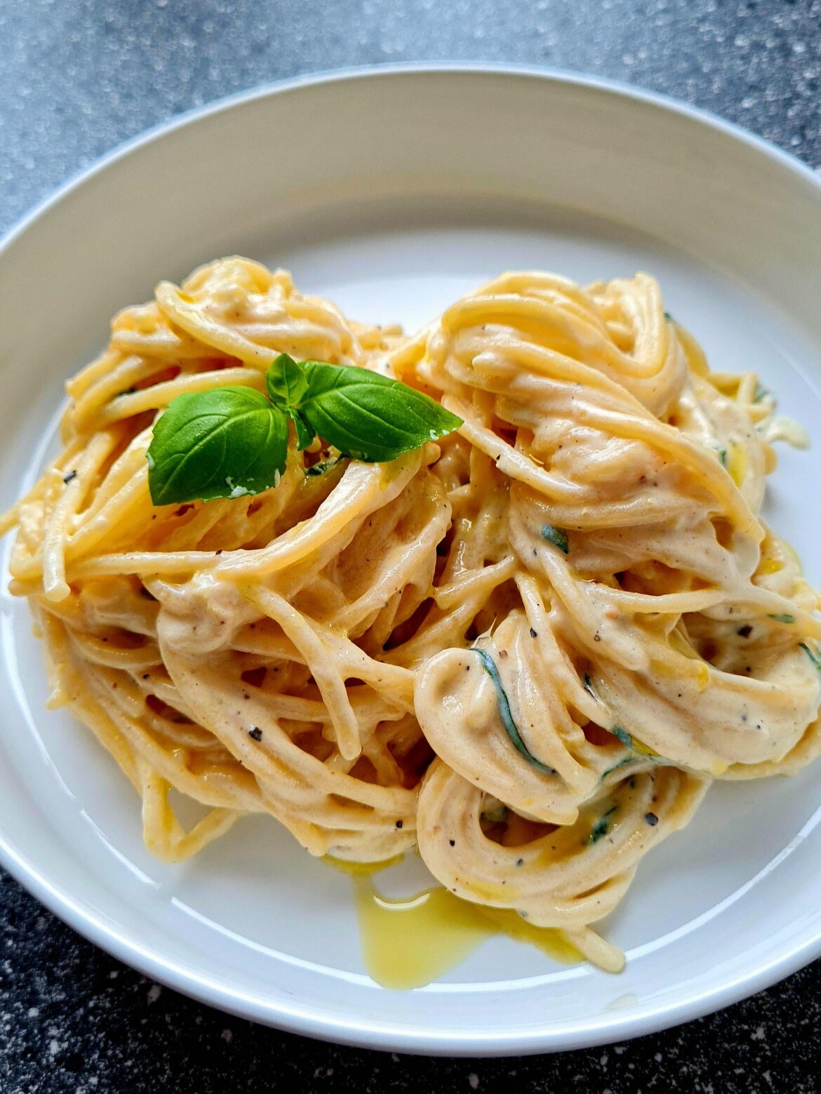 Spaghetti with Ricotta and charred Lemon Sauce
