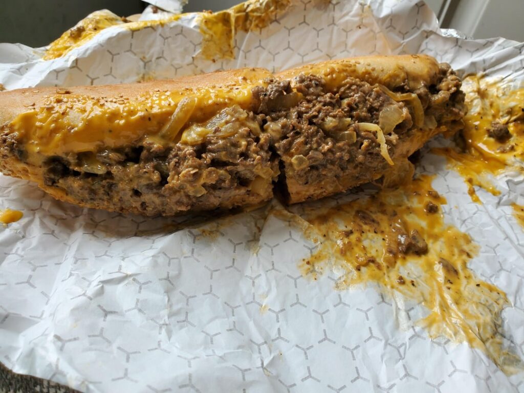It was messy but it hit the spot. Cheesesteak whiz wit.