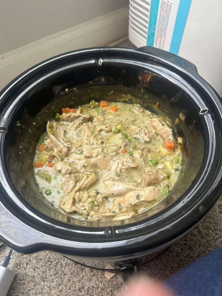 Making a chicken pot pie, but my potatoes are still raw after 4 hours on high. What should I do?