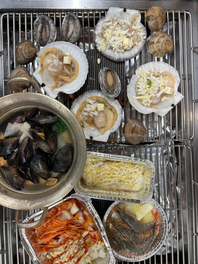 Korean-style Clam BBQ in Busan, South Korea