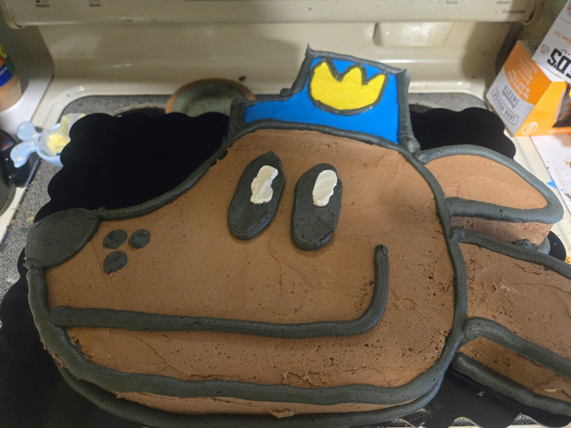 My son's birthday cake, I haven't decorated in a while