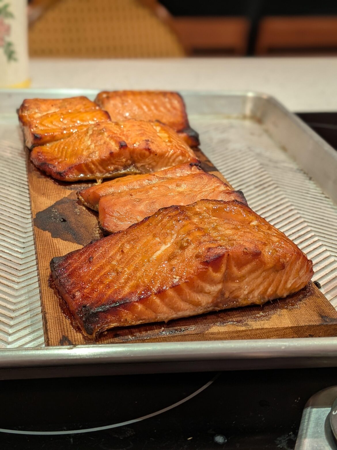 Cedar planked some salmon