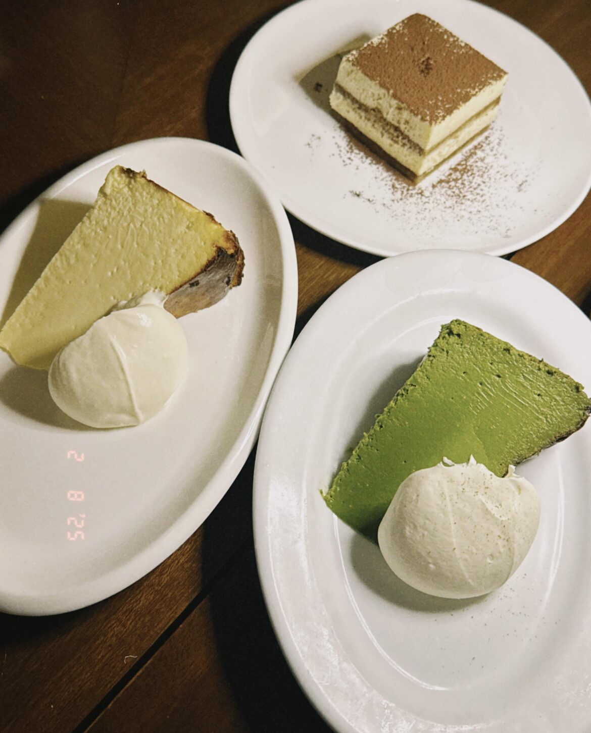 Dessert Trio: Tiramisu + Burnt Cheesecake + Matcha [OC]