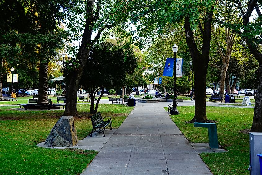 A city park in Healdsburg, California