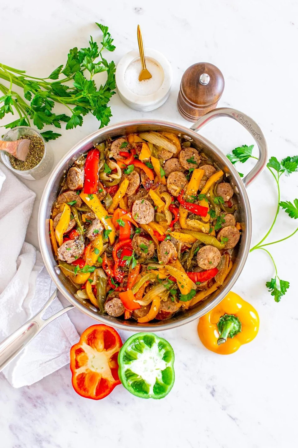 Skillet Italian Sausage and Peppers - Photo Credit: xoxoBella.