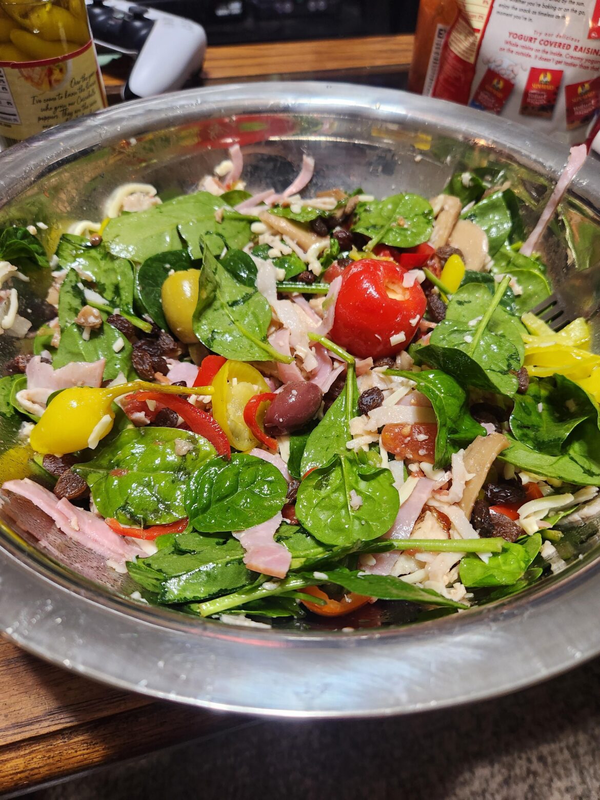 Spicy salad with scorpion vinaigrette