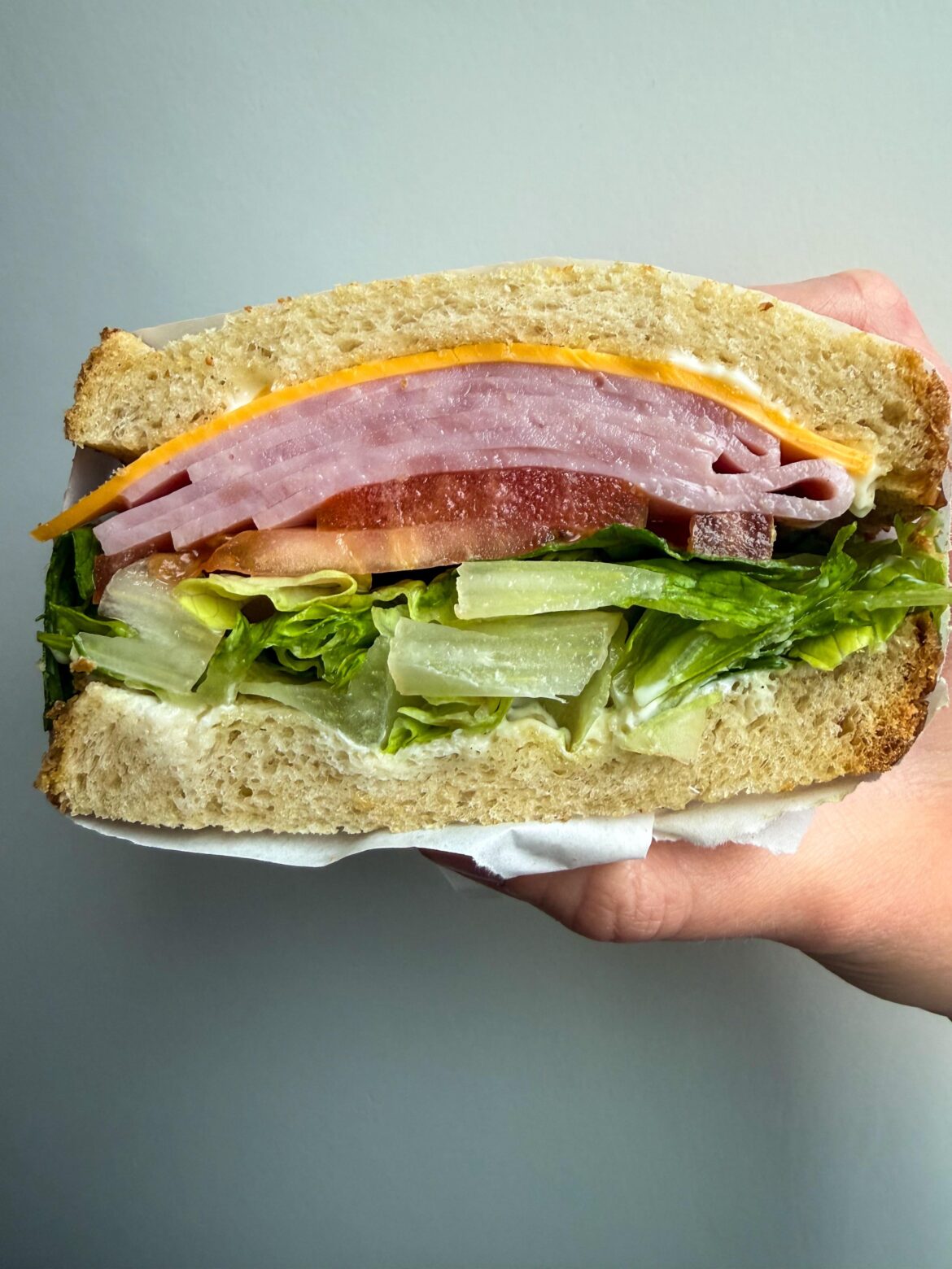 Ham and cheese on sourdough