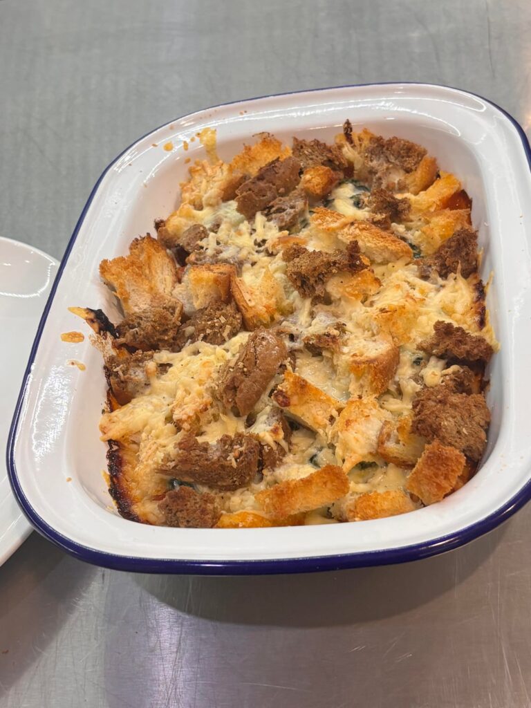 Pork and spinach bake